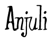 The image is a stylized text or script that reads 'Anjuli' in a cursive or calligraphic font.