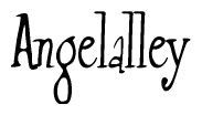 The image is a stylized text or script that reads 'Angelalley' in a cursive or calligraphic font.