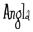 The image is a stylized text or script that reads 'Angla' in a cursive or calligraphic font.