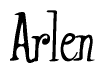 The image is of the word Arlen stylized in a cursive script.