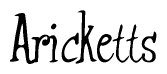 The image contains the word 'Aricketts' written in a cursive, stylized font.