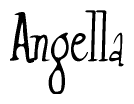 The image is of the word Angella stylized in a cursive script.