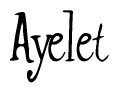 The image is a stylized text or script that reads 'Ayelet' in a cursive or calligraphic font.