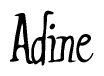 The image contains the word 'Adine' written in a cursive, stylized font.