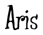 The image is a stylized text or script that reads 'Aris' in a cursive or calligraphic font.