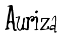 The image is of the word Auriza stylized in a cursive script.