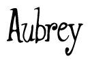 The image contains the word 'Aubrey' written in a cursive, stylized font.
