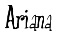 The image is of the word Ariana stylized in a cursive script.