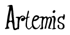 The image is a stylized text or script that reads 'Artemis' in a cursive or calligraphic font.