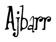 The image is of the word Ajbarr stylized in a cursive script.