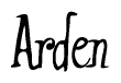 The image is a stylized text or script that reads 'Arden' in a cursive or calligraphic font.