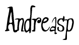 The image contains the word 'Andreasp' written in a cursive, stylized font.