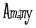 The image contains the word 'Amany' written in a cursive, stylized font.