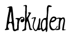 The image is a stylized text or script that reads 'Arkuden' in a cursive or calligraphic font.