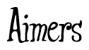 The image is of the word Aimers stylized in a cursive script.