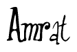The image contains the word 'Amrat' written in a cursive, stylized font.