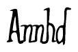 The image contains the word 'Annhd' written in a cursive, stylized font.
