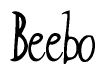 The image is a stylized text or script that reads 'Beebo' in a cursive or calligraphic font.
