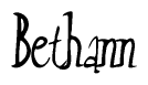 The image is of the word Bethann stylized in a cursive script.