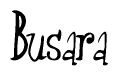 The image is a stylized text or script that reads 'Busara' in a cursive or calligraphic font.