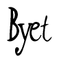 The image is of the word Byet stylized in a cursive script.