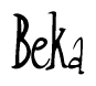 The image is a stylized text or script that reads 'Beka' in a cursive or calligraphic font.