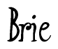 The image is a stylized text or script that reads 'Brie' in a cursive or calligraphic font.