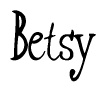 The image is of the word Betsy stylized in a cursive script.