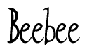 The image is a stylized text or script that reads 'Beebee' in a cursive or calligraphic font.