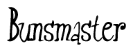 The image is of the word Bunsmaster stylized in a cursive script.