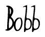 The image is a stylized text or script that reads 'Bobb' in a cursive or calligraphic font.
