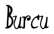 The image contains the word 'Burcu' written in a cursive, stylized font.