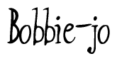 The image contains the word 'Bobbie-jo' written in a cursive, stylized font.