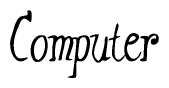 The image is of the word Computer stylized in a cursive script.