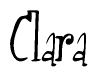 The image is of the word Clara stylized in a cursive script.