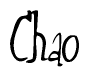 The image contains the word 'Chao' written in a cursive, stylized font.