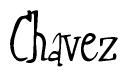 The image contains the word 'Chavez' written in a cursive, stylized font.