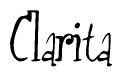 The image is a stylized text or script that reads 'Clarita' in a cursive or calligraphic font.
