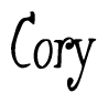 The image contains the word 'Cory' written in a cursive, stylized font.