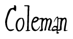 The image is of the word Coleman stylized in a cursive script.