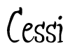The image is a stylized text or script that reads 'Cessi' in a cursive or calligraphic font.