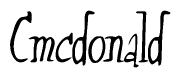 The image is of the word Cmcdonald stylized in a cursive script.