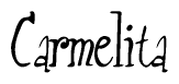 The image contains the word 'Carmelita' written in a cursive, stylized font.