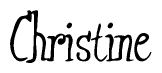 The image is of the word Christine stylized in a cursive script.