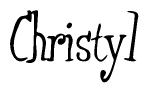 The image is of the word Christy1 stylized in a cursive script.
