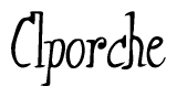 The image is of the word Clporche stylized in a cursive script.