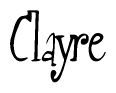 The image is a stylized text or script that reads 'Clayre' in a cursive or calligraphic font.