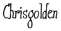 The image is of the word Chrisgolden stylized in a cursive script.