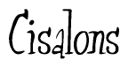 The image contains the word 'Cisalons' written in a cursive, stylized font.