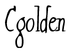 The image contains the word 'Cgolden' written in a cursive, stylized font.